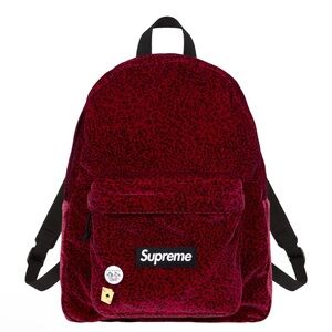 Supreme Velvet Red Leopard Backpack CONFIRMED
